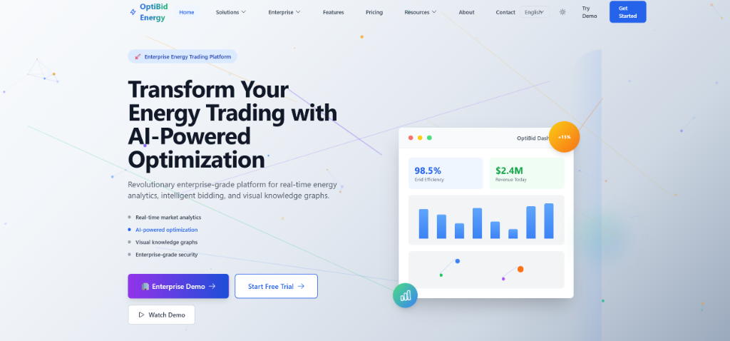 OptiBid Energy — AI-Powered Trading Platform